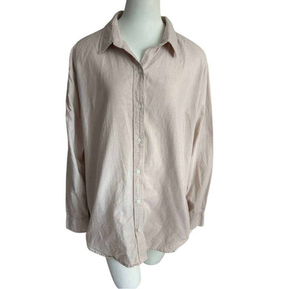 Wilfred Free Aritzia Cotton Button Down Shirt Cream Long Sleeve Large